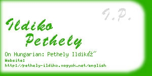 ildiko pethely business card